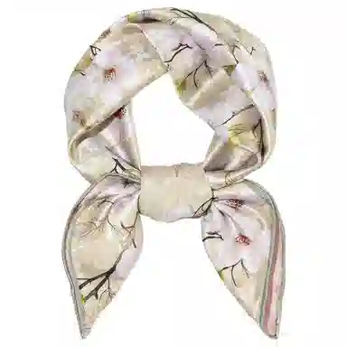 一米画纱 中式古典花园系列复古花萝方巾外搭出游气质国风双面双色 桑蚕丝 丝巾 女款