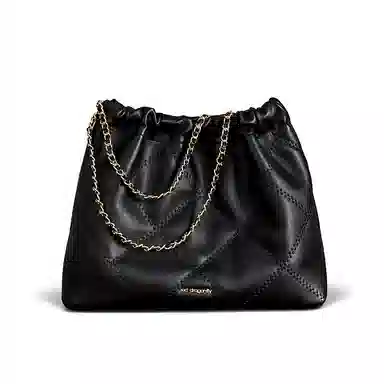 红蜻蜓 时尚简约链条设计百搭 合成革 单肩包 常规 女款 黑色