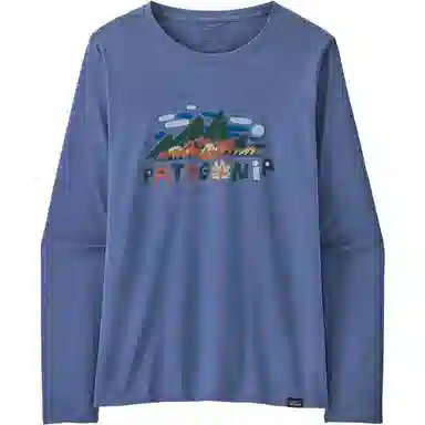 patagonia Women's Long-Sleeved Capilene Cool Daily Graphic Shirt C1logo T