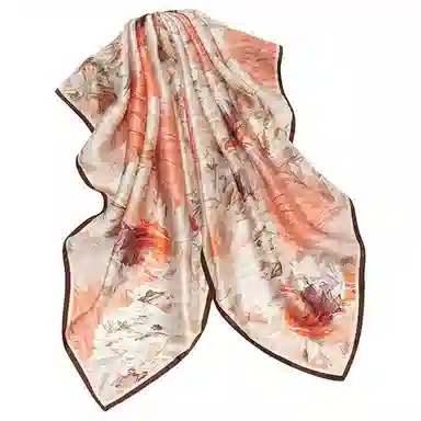 一米画纱 婉约江南中式真丝大方巾时尚印花舒适独特图案优雅百搭 桑蚕丝 丝巾 女款