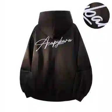 【可拆卸DIY徽章】卡皮巴拉小黄豚 双面撞色植绒签字体美式重磅显瘦慵懒风上衣高街潮牌校园风情侣百搭宽松休闲春秋连帽卫衣 男女同款