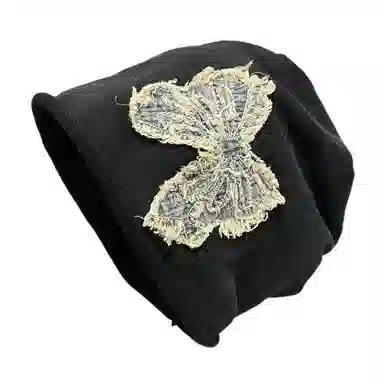 祎步康 韩式小众设计感蝴蝶结刺绣显脸小#好运 涤纶 帽子 女款