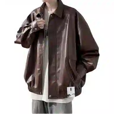 布客行 高街复古简约纯色设计硬汉霸气有型防风防水翻领休闲宽松百搭潮流新潮前卫风格夹克 男女同款