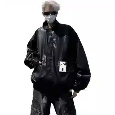 【日系cityboy都市工装风机车翻领外套】布客行 酷飒不羁狂野硬朗摇滚叛逆霸气有型纯色垂感慵懒学院范拉链通勤休闲夹克 男女同款