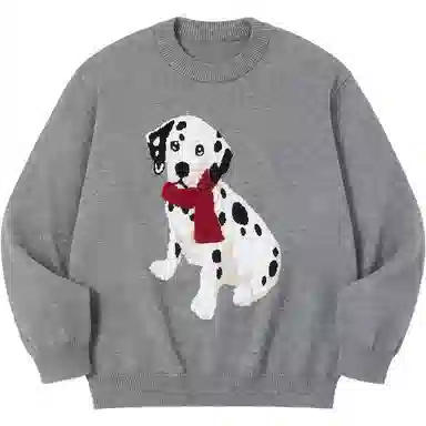 PSO Brand Spot Dog Jacquard Sweater
