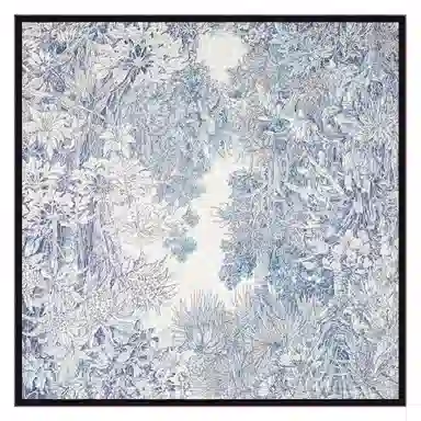 一米画纱 双面双色斜纹绸精致工艺喷绘真丝方巾优雅气质西装领巾 桑蚕丝 丝巾 女款