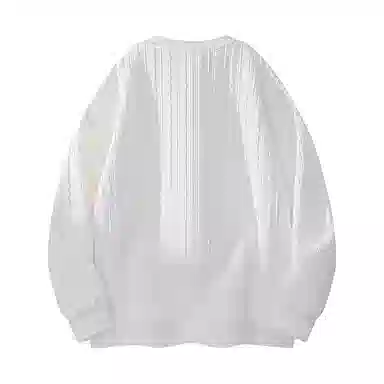 【dme】 时尚简约提花设计感圆领上衣纯色百搭休闲舒适套头长袖卫衣 男女同款