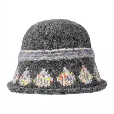 艾佳微 费尔岛风提花针织秋冬季显脸小套头帽百搭 腈纶 绒线帽 男女同款情侣款