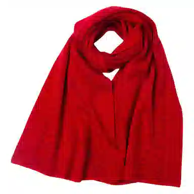 红豆 简约柔软优雅百搭保暖精致 羊毛 绒线围巾 男女同款情侣款