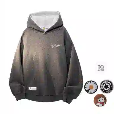 【可拆卸DIY徽章】卡皮巴拉小黄豚 双面撞色植绒签字体美式重磅显瘦慵懒风上衣高街潮牌校园风情侣百搭宽松休闲春秋连帽卫衣 男女同款