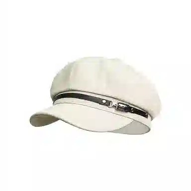 浪莎 英伦复古简约纯色金属扣八角帽时尚学院风文艺八角帽 腈纶 贝雷帽 女款