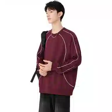 左岸 美式休闲上衣百搭简约小众个性线条流畅设计感基础经典舒适柔软亲肤重磅潮流时尚青少年通勤外穿长袖卫衣 男款