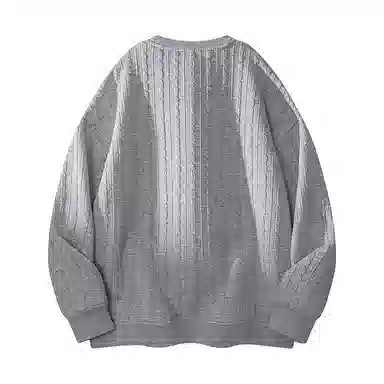 【dme】 时尚简约提花设计感圆领上衣纯色百搭休闲舒适套头长袖卫衣 男女同款