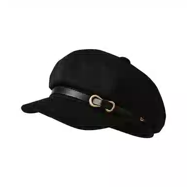 浪莎 法式小香风气质皮扣轻奢感显脸小户外休闲 棉 贝雷帽 男女同款情侣款