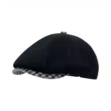 浪莎 韩版复古英伦风格纹帽檐前进帽休闲百搭时尚潮流可反戴画家帽 棉 贝雷帽 女款