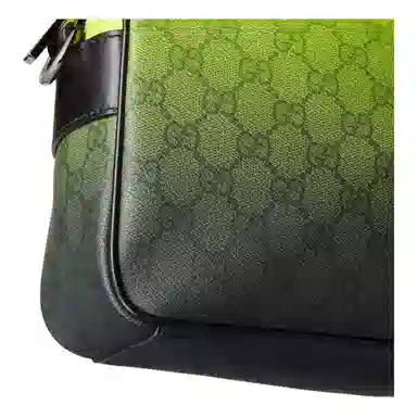 Gucci Embossed GG Adjustable Canvas Crossbody Bag Medium Gradient Yellow Green Black