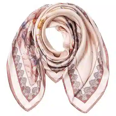 一米画纱 婉约江南中式真丝大方巾时尚印花舒适独特图案优雅百搭 桑蚕丝 丝巾 女款