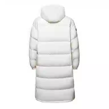 冰飞 美式复古高街潮牌经典基础款字母星星印花凹凸质感胶标大口袋保暖防风上衣下摆开叉设计中长款时尚情侣连帽外套羽绒服 男女同款