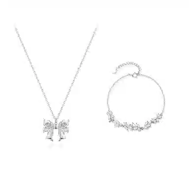 【纯银999 | 蝴蝶结】 凤祥囍事 老凤祥 小众设计高级感经典百搭简约学生日常精致轻奢通勤约会温柔气质可调节锁骨链#好运 足银 项链 女款