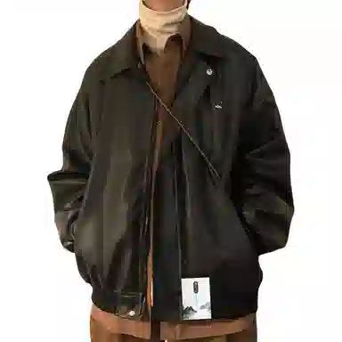 【春秋美式复古机车早秋短外套】布客行 痞帅酷飒狂野硬朗不羁摇滚叛逆做旧水洗慵懒休闲宽松重磅舒适通勤个性百搭  夹克 男女同款