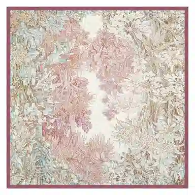 一米画纱 双面双色斜纹绸精致工艺喷绘真丝方巾优雅气质西装领巾 桑蚕丝 丝巾 女款