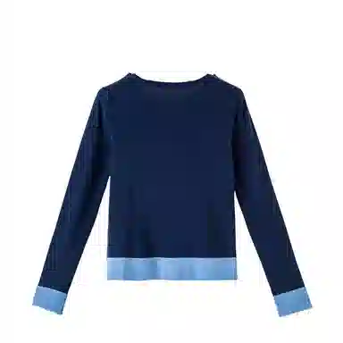 晚白 含羊毛有弹力简约圆领修身版型针织衫 女款