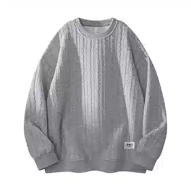 【dme】 时尚简约提花设计感圆领上衣纯色百搭休闲舒适套头长袖卫衣 男女同款