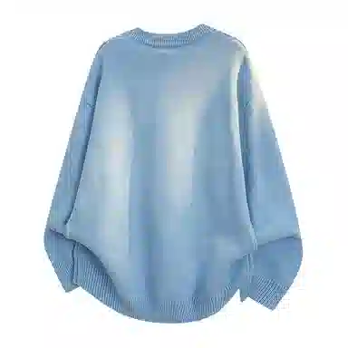 欧迪芬 慵懒风软糯亲肤手感舒适简约时尚休闲百搭复古可爱小狗卡通图案毛衫无性别情侣款美式日系韩系通勤毛衣 男女同款