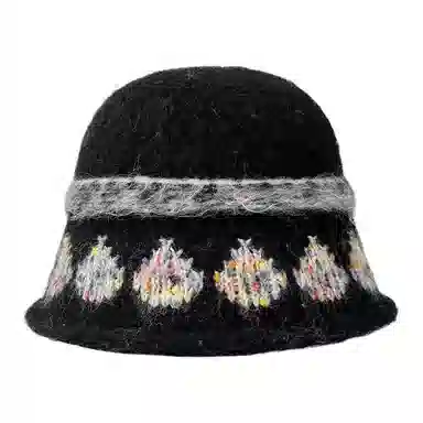 艾佳微 费尔岛风提花针织秋冬季显脸小套头帽百搭 腈纶 绒线帽 男女同款情侣款