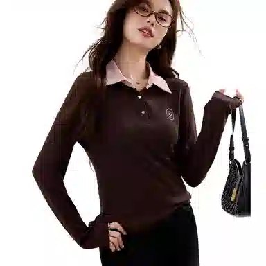 VICTORIA&VERA Polo Knit Top