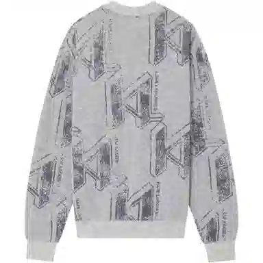 KARL LAGERFELD Letter Print Crewneck Sweater