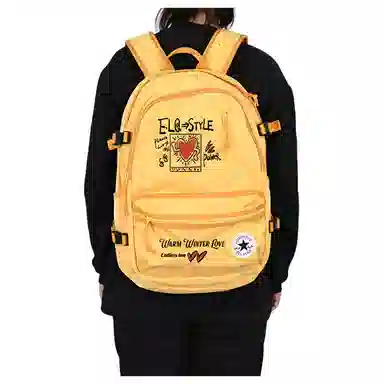 Converse Logo Zipper Backpack Yellow