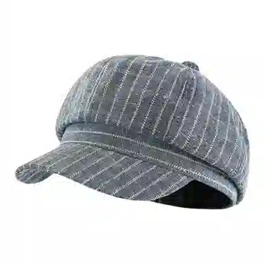 朵澜 格纹云朵八角韩系大头围文艺复古 腈纶 贝雷帽 女款