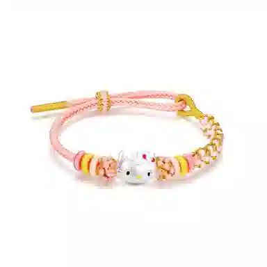 【纯银999|】 琉堇 可爱猫咪在逃公主甜美招财猫卡通浪漫饰爱可调节高级感蝴蝶结 恋爱告白礼盒#好运 手工编织绳 足银手绳 女款