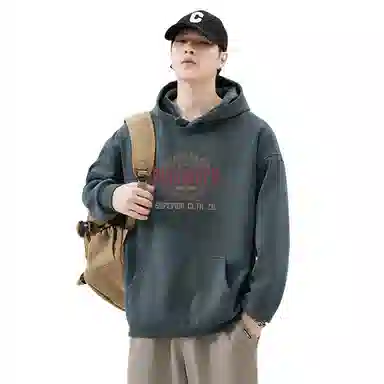 赛瀚 潮牌高街连帽卫衣男款美式休闲简约印花设计春秋厚款百搭舒适亲肤慵懒风男装宽松上衣长袖显瘦显高少年感外穿外搭衣服 男女同款