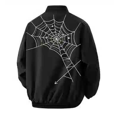 拾个壹先生 美式高街蜘蛛网字母印花多巴胺拼接贴图棒球服痞帅休闲夹克 男女同款
