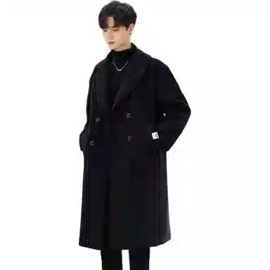 【dme】 潮流复古韩系慵懒风中长款毛呢外套男秋冬保暖时尚宽松痞帅气质莫兰迪休闲呢子大衣 男款