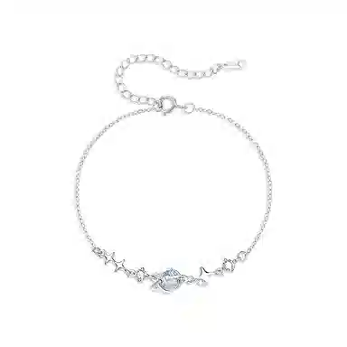 【纯银999 | 星月系列】 凤祥囍事 老凤祥 优雅浪漫温柔小众设计简约学生日常轻奢经典百搭高级感通勤浪漫约会可调节 足银 手链 女款