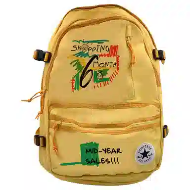 Converse Logo Zipper Backpack Yellow