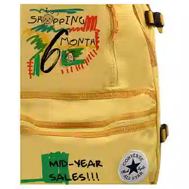 Converse Logo Zipper Backpack Yellow