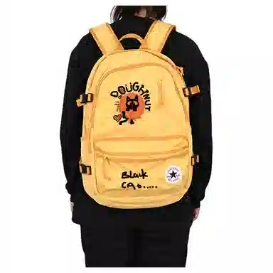 Converse Logo Zipper Backpack Yellow