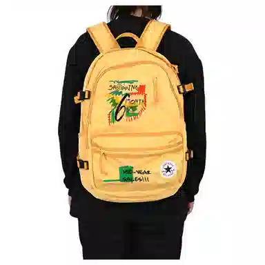 Converse Logo Zipper Backpack Yellow