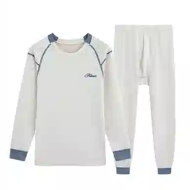 贴身领域 羊绒蚕丝初高中学生德绒发热青少年内衣男大童加厚秋衣秋裤保暖套装 男款