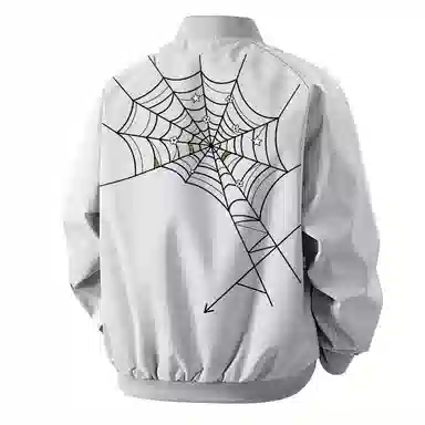 拾个壹先生 美式高街蜘蛛网字母印花多巴胺拼接贴图棒球服痞帅休闲夹克 男女同款