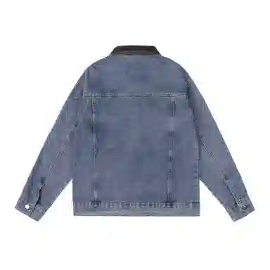 美式复古水洗翻领潮流情侣夹克 高街痞帅休闲百搭牛仔外套 男款