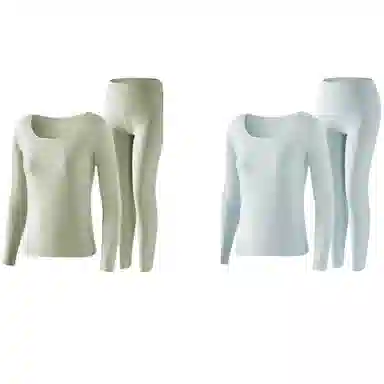 兰缪 都市高级感双面磨绒高弹感裸感无痕山茶系列优雅防寒舒适透气秋衣秋裤打底内衣保暖套装 女款