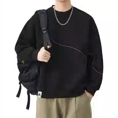 帝狼牛 美式潮牌宽松舒适韩版圆领套头潮流百搭简约重磅 卫衣 男女同款