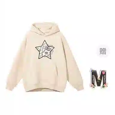 棉购 星星宽松连帽长袖卫衣 女款