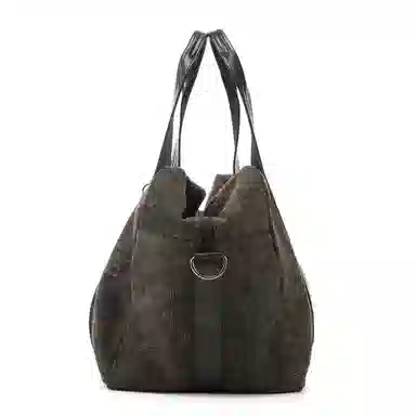 黑田矢衛 大容量时尚短途出差日系行李袋收纳拼接轻便可套拉杆箱旅行包单肩斜挎包 帆布 纹纳 手提包 男女同款情侣款 苔岩褐