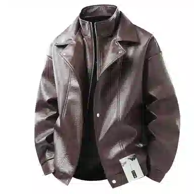 【老钱风高智感PU皮衣】布客行 飞行员教练机能服美拉德港高街休闲轻奢时尚痞帅翻领假两件落肩袖韩版百搭保暖防泼水工装夹克 男女同款